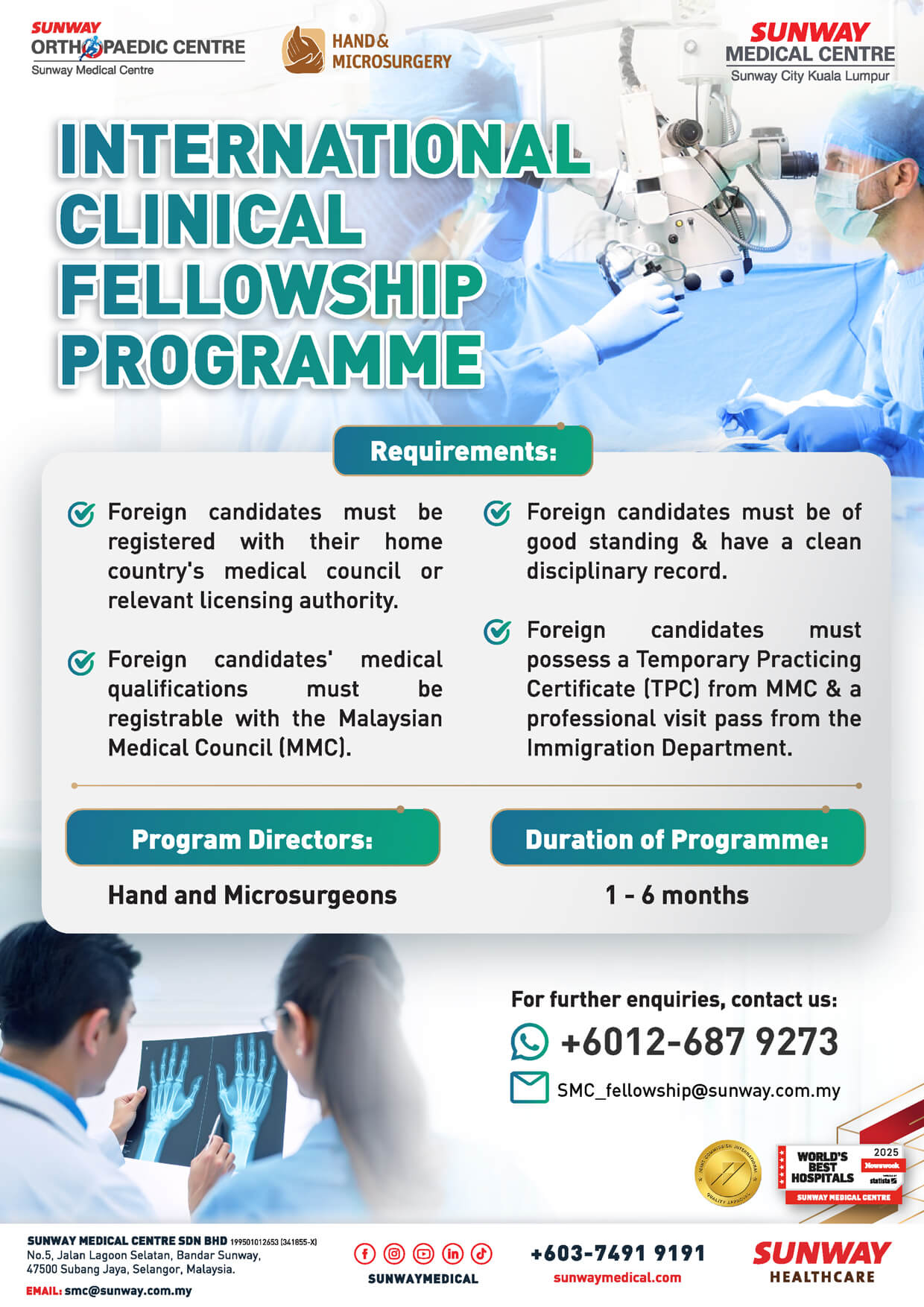 International Clinical Fellowship Programme in Orthopaedic Hand & Microsurgery
